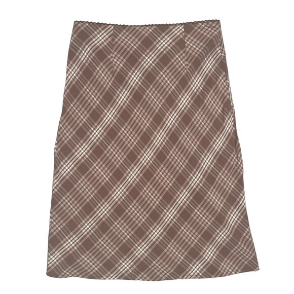 Aeropostale Y2K Brown Plaid Knee Length Skirt Women’s Sz Small Preppy Academia - Picture 1 of 14